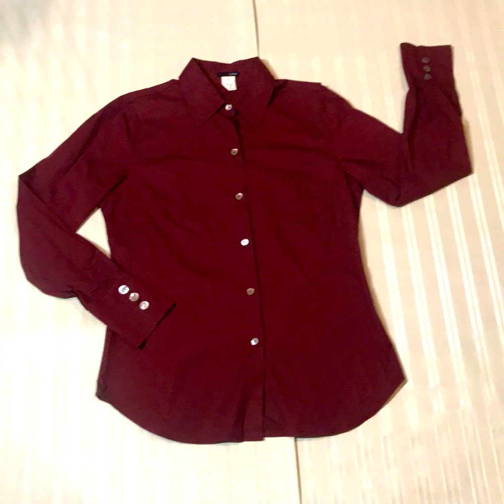 J. Crew burgundy blouse size 8